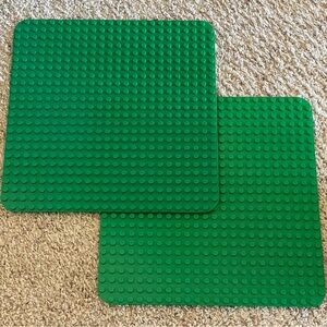 2 (two) Duplo Green Rounded Base Board Plate 15”x15” 24x24 Studs Genuine Lego